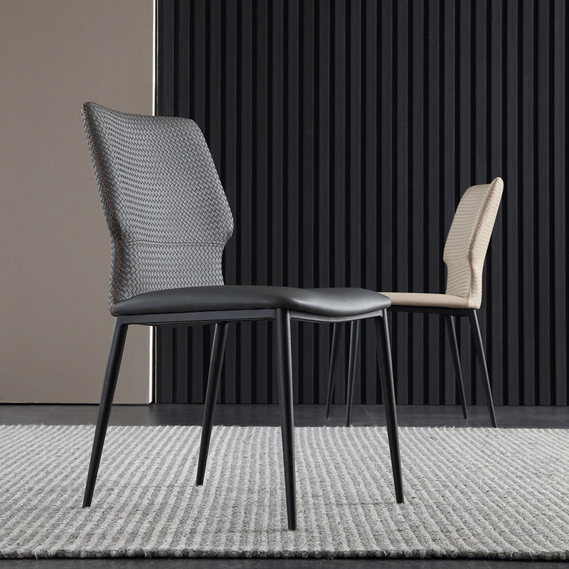 Industrial Style Chair Dining Armless Chair for Kitchen with Metal Legs