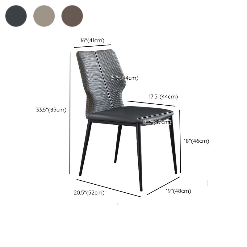 Industrial Style Chair Dining Armless Chair for Kitchen with Metal Legs