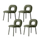 Designer Style Armless Dining Chair Open Back Side Velvet Chair with Metal Legs