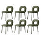 Designer Style Armless Dining Chair Open Back Side Velvet Chair with Metal Legs