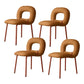 Designer Style Armless Dining Chair Open Back Side Velvet Chair with Metal Legs