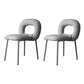 Designer Style Armless Dining Chair Open Back Side Velvet Chair with Metal Legs