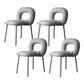 Designer Style Armless Dining Chair Open Back Side Velvet Chair with Metal Legs