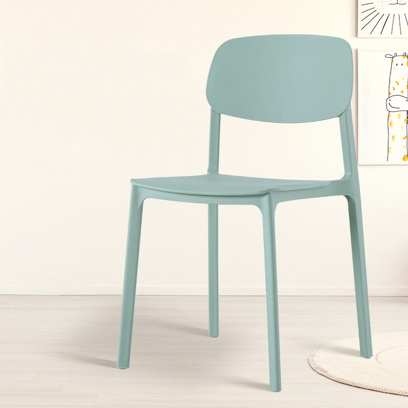 Modern Style Chair Dining Open Back Armless Chair for Kitchen with Plastic Legs
