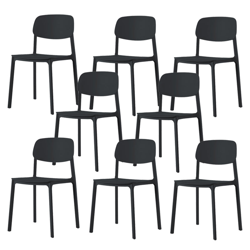 Modern Style Chair Dining Open Back Armless Chair for Kitchen with Plastic Legs
