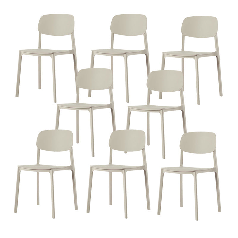 Modern Style Chair Dining Open Back Armless Chair for Kitchen with Plastic Legs