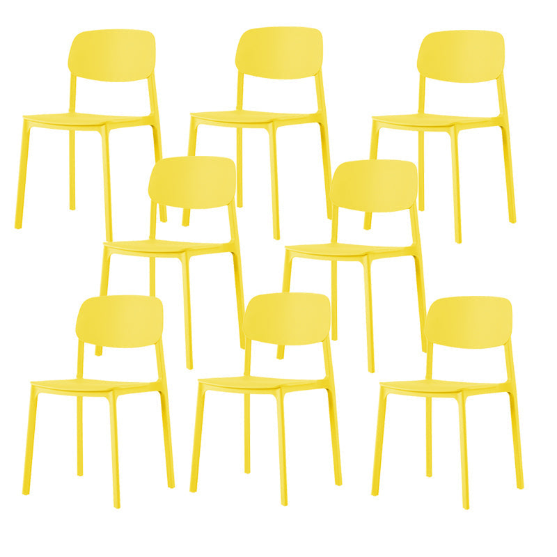 Modern Style Chair Dining Open Back Armless Chair for Kitchen with Plastic Legs