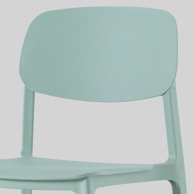 Modern Style Chair Dining Open Back Armless Chair for Kitchen with Plastic Legs