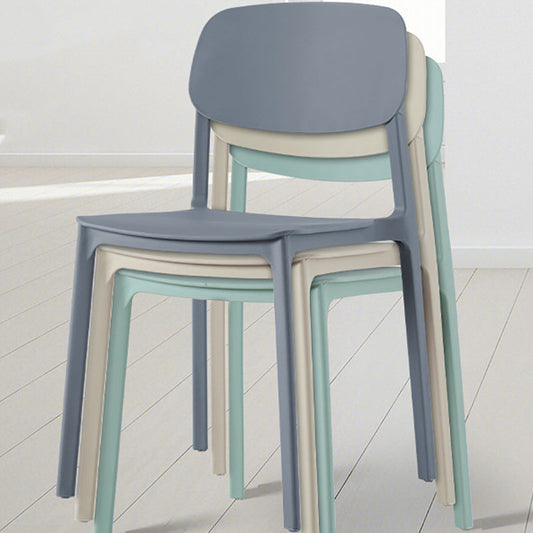 Modern Style Chair Dining Open Back Armless Chair for Kitchen with Plastic Legs