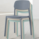 Modern Style Chair Dining Open Back Armless Chair for Kitchen with Plastic Legs