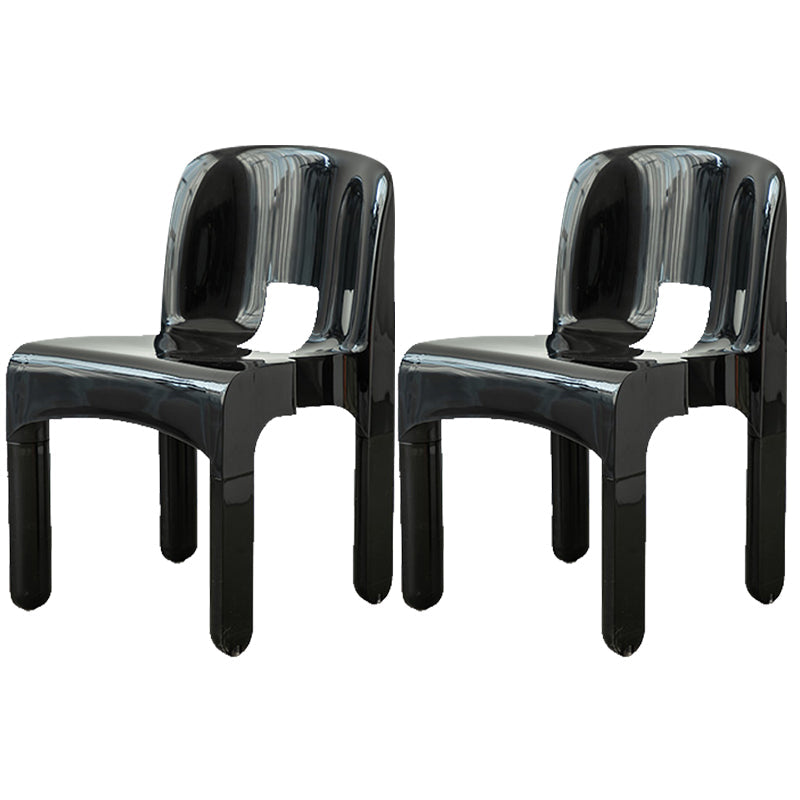 Modern Open Back Side Chair Plastic Indoor Armless Chair for Dining Room Bedroom