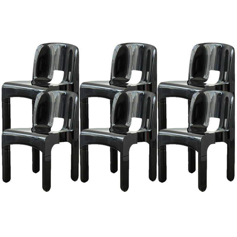 Modern Open Back Side Chair Plastic Indoor Armless Chair for Dining Room Bedroom