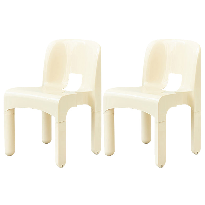 Modern Open Back Side Chair Plastic Indoor Armless Chair for Dining Room Bedroom