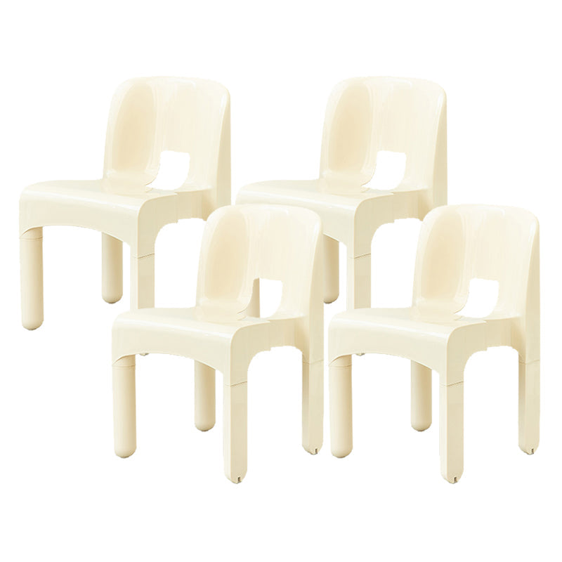 Modern Open Back Side Chair Plastic Indoor Armless Chair for Dining Room Bedroom