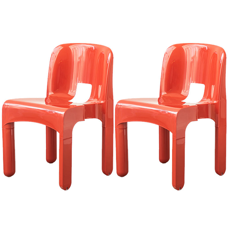 Modern Open Back Side Chair Plastic Indoor Armless Chair for Dining Room Bedroom
