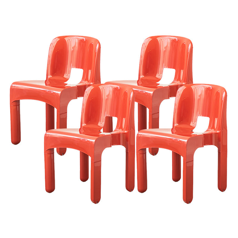 Modern Open Back Side Chair Plastic Indoor Armless Chair for Dining Room Bedroom