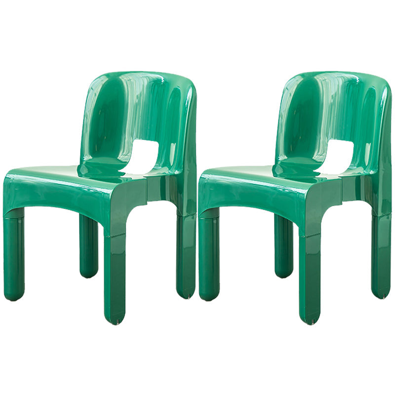 Modern Open Back Side Chair Plastic Indoor Armless Chair for Dining Room Bedroom