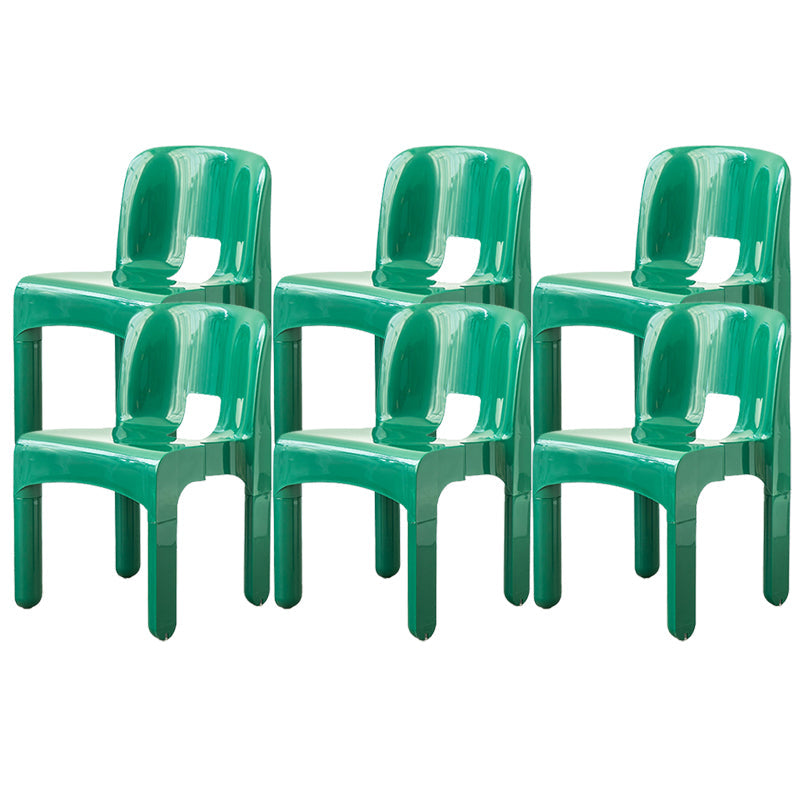 Modern Open Back Side Chair Plastic Indoor Armless Chair for Dining Room Bedroom