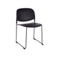 Contemporary Style Armless Chair Plastic Dining Chair with Metal Base