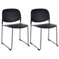Contemporary Style Armless Chair Plastic Dining Chair with Metal Base