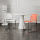 Contemporary Style Armless Chair Plastic Dining Chair with Metal Base