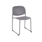 Contemporary Style Armless Chair Plastic Dining Chair with Metal Base