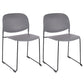 Contemporary Style Armless Chair Plastic Dining Chair with Metal Base