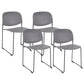 Contemporary Style Armless Chair Plastic Dining Chair with Metal Base