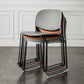 Contemporary Style Armless Chair Plastic Dining Chair with Metal Base