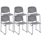 Contemporary Style Armless Chair Plastic Dining Chair with Metal Base