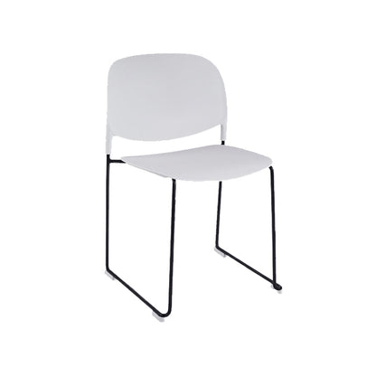 Contemporary Style Armless Chair Plastic Dining Chair with Metal Base