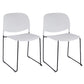 Contemporary Style Armless Chair Plastic Dining Chair with Metal Base