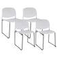 Contemporary Style Armless Chair Plastic Dining Chair with Metal Base