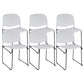 Contemporary Style Armless Chair Plastic Dining Chair with Metal Base