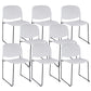 Contemporary Style Armless Chair Plastic Dining Chair with Metal Base