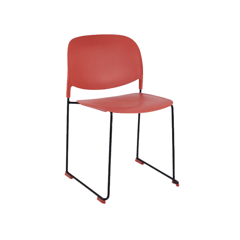Contemporary Style Armless Chair Plastic Dining Chair with Metal Base