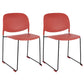 Contemporary Style Armless Chair Plastic Dining Chair with Metal Base
