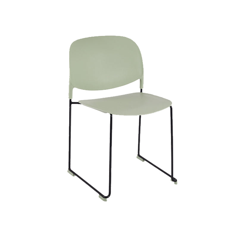 Contemporary Style Armless Chair Plastic Dining Chair with Metal Base