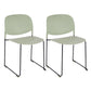 Contemporary Style Armless Chair Plastic Dining Chair with Metal Base