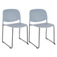 Contemporary Style Armless Chair Plastic Dining Chair with Metal Base