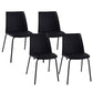 Modern Solid Back Side Chair Plastic Upholstered Armless Chair for Dining Room Black 4 Piece Set Clearhalo 'Dining Chairs' 'Dining Tables & Seating' 'dining_chair' 'furn' 'furn_dining_chair' 'Furniture' 'Kitchen & Dining Furniture' 6103975