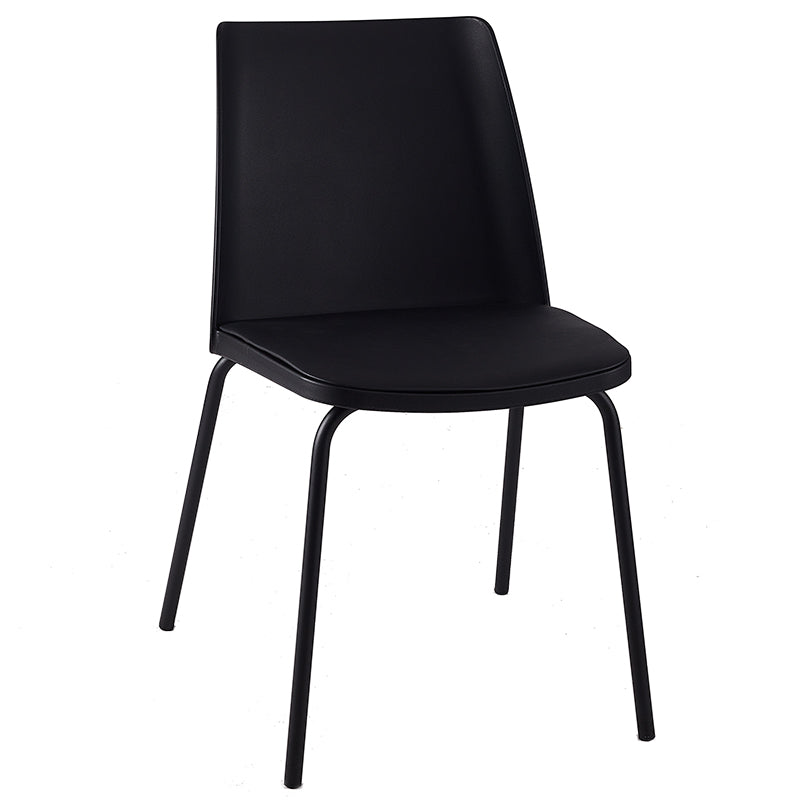 Modern Solid Back Side Chair Plastic Upholstered Armless Chair for Dining Room Clearhalo 'Dining Chairs' 'Dining Tables & Seating' 'dining_chair' 'furn' 'furn_dining_chair' 'Furniture' 'Kitchen & Dining Furniture' 6103978