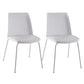 Modern Solid Back Side Chair Plastic Upholstered Armless Chair for Dining Room White 2 Piece Set Clearhalo 'Dining Chairs' 'Dining Tables & Seating' 'dining_chair' 'furn' 'furn_dining_chair' 'Furniture' 'Kitchen & Dining Furniture' 6103982