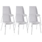Modern Solid Back Side Chair Plastic Upholstered Armless Chair for Dining Room White 6 Piece Set Clearhalo 'Dining Chairs' 'Dining Tables & Seating' 'dining_chair' 'furn' 'furn_dining_chair' 'Furniture' 'Kitchen & Dining Furniture' 6103986