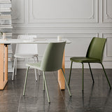 Modern Solid Back Side Chair Plastic Upholstered Armless Chair for Dining Room Clearhalo 'Dining Chairs' 'Dining Tables & Seating' 'dining_chair' 'furn' 'furn_dining_chair' 'Furniture' 'Kitchen & Dining Furniture' 6103988