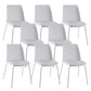 Modern Solid Back Side Chair Plastic Upholstered Armless Chair for Dining Room White 8 Piece Set Clearhalo 'Dining Chairs' 'Dining Tables & Seating' 'dining_chair' 'furn' 'furn_dining_chair' 'Furniture' 'Kitchen & Dining Furniture' 6103989