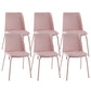 Modern Solid Back Side Chair Plastic Upholstered Armless Chair for Dining Room Pink 6 Piece Set Clearhalo 'Dining Chairs' 'Dining Tables & Seating' 'dining_chair' 'furn' 'furn_dining_chair' 'Furniture' 'Kitchen & Dining Furniture' 6103997