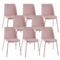 Modern Solid Back Side Chair Plastic Upholstered Armless Chair for Dining Room Pink 8 Piece Set Clearhalo 'Dining Chairs' 'Dining Tables & Seating' 'dining_chair' 'furn' 'furn_dining_chair' 'Furniture' 'Kitchen & Dining Furniture' 6103998