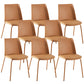 Modern Solid Back Side Chair Plastic Upholstered Armless Chair for Dining Room Yellow 8 Piece Set Clearhalo 'Dining Chairs' 'Dining Tables & Seating' 'dining_chair' 'furn' 'furn_dining_chair' 'Furniture' 'Kitchen & Dining Furniture' 6104003