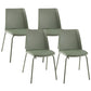 Modern Solid Back Side Chair Plastic Upholstered Armless Chair for Dining Room Green 4 Piece Set Clearhalo 'Dining Chairs' 'Dining Tables & Seating' 'dining_chair' 'furn' 'furn_dining_chair' 'Furniture' 'Kitchen & Dining Furniture' 6104011